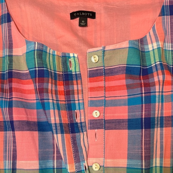 Woman's Talbots Multicolor Plaid Dress. Size 10 - Picture 5 of 6